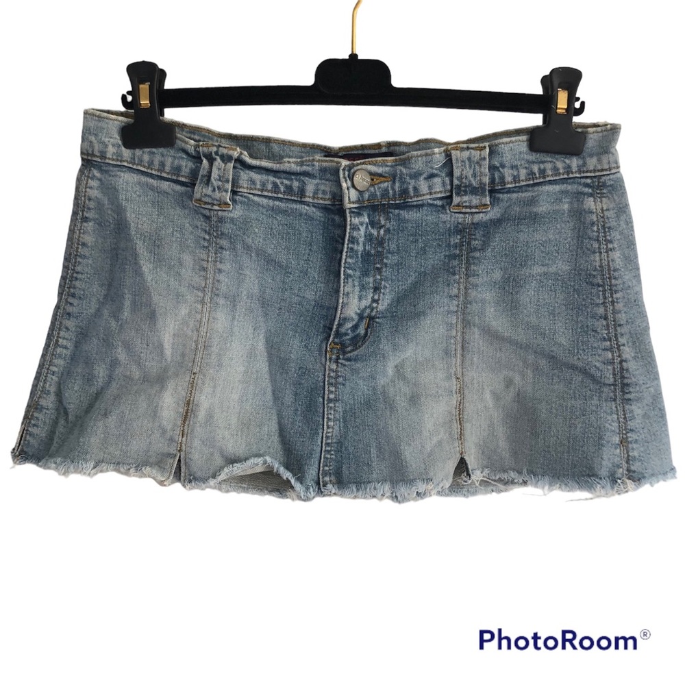 Vigoss denim stretch pre washed mini Jean skirt/ SZ 11/12